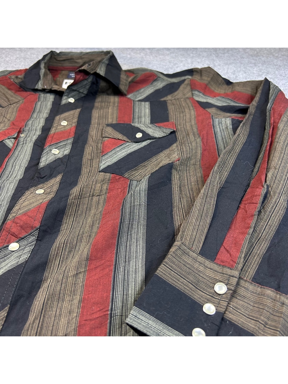 Wrangler Western Shirt Men's LT Striped Colors Pearl Snap Cowboy Outback Work